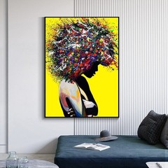 Abstract Wall Art Graffiti Woman Picture Canvas Painting Print Wall Decor Poster