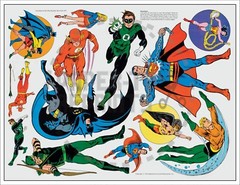 DC SUPER HEROES – JUSTICE LEAGUE STICKER DECAL SHEET – REPRINT