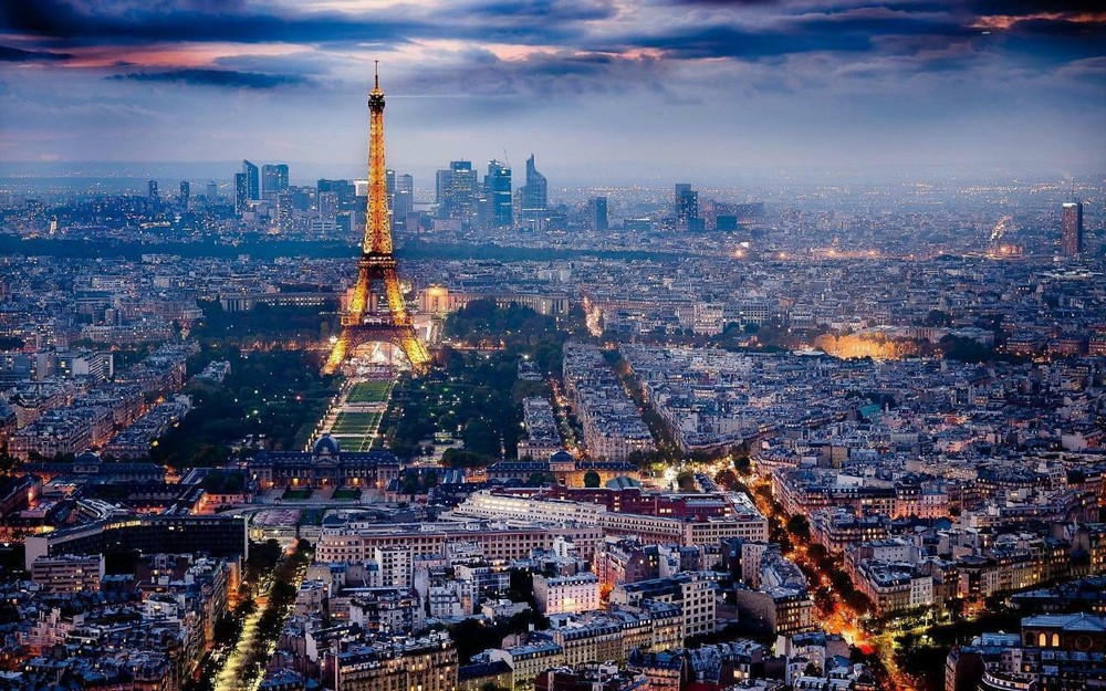 PARIS FRANCE SKYLINE GLOSSY POSTER PICTURE PHOTO BANNER eiffel tower view 3721
