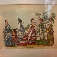 Godey’s Fashions 1871 8″ x 10″ Framed Matted Print Women Hang or Tabletop Frame