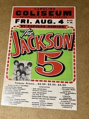 The Jackson 5 1972 Columbia SC Carolina Coliseum Cardstock Concert Poster 12×18