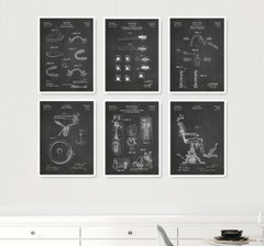 Wall Art Decor Vintage Patent Prints Industrial Dentist Dentistry 6 Print set