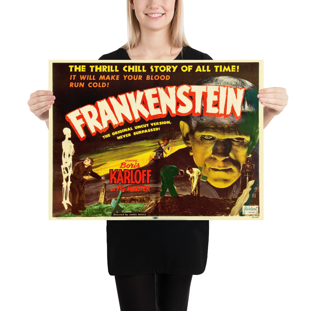 FRANKENSTEIN – 18″ x 24″ 1931 MOVIE LOBBY POSTER ART PRINT HORROR CLASSIC DECOR