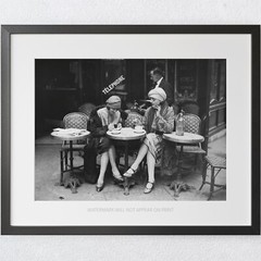 Paris Cafe Girls Women Having Coffee Flappers 1920s France Premium Art Print