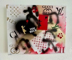 CANVAS PAINTING POP ART POP-ART design gucci Banksy Louis Vuitton + certificate