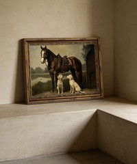 Vintage Gold Framed Wall Art, Vintage Equestrian Wall Art Decor Rustic Horse …