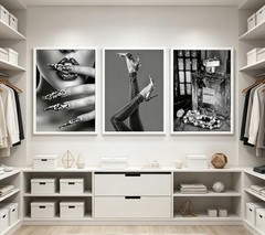 Modern Fashion Woman Wall Art Black and white 16″L x 12″W, Poster