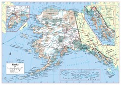 Alaska State Wall Map Poster Large Print 34″Wx24″H