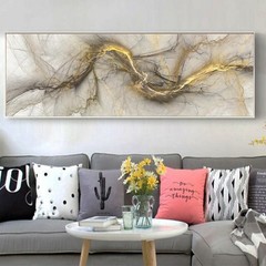 Abstract Grey Golden Cloud Poster Print Canvas Painting Canvas Wall Art Pictures