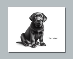 Personalized BLACK Lab LABRADOR Puppy Pet Photo DOG NAME Picture 8×10 11×14 (P4)
