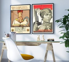 Soviet Poster, Education: USSR 1920s, Propaganda Print — Russian Constructivist