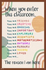 Classroom Rules Rainbow Boho Classroom Art Print Poster 16×24