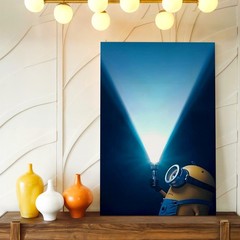 Wall Art Cute Yellow Cartoon Character Flashlight Poster Print Kids Room Decor