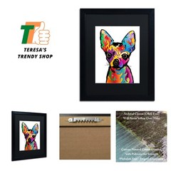 Chihuahua Dog White by Michael Tompsett, Matte, Black Frame 16×20-Inch, 11×14