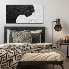 Artistic Black & White 40″ x 20″ Abstract Canvas – Perfect for Office & Home