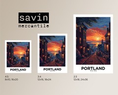 Portland Maine Vintage Style Travel Poster – Home Decor, Wall Art