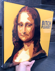 Wall Decor Funny Pop Art Mona Lisa Poster w/Wooden Frame 10″ Keetatat