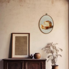 Sourdough Baking Oval Wall Art Decor, Rustic Kitchen Oval Framed Canvas Art P…