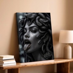 Wall Art Gorgon Medusa Snake Hair Woman Portrait Gothic Dark Fantasy Print Decor