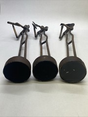 Bronze Art Sculptures Modern Musical Set Flute Cymbals Violin Stick Figures