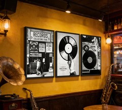 3Pcs Music Poster Wall Art Fashion Black And White Photography Preppy Vinyl R…