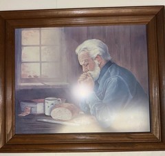 Vintage Grace Prayer Framed Print Man Praying Christian Wall Art Farmhouse