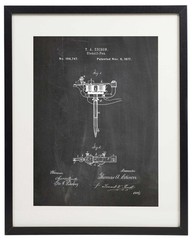 IDIOPIX Tattoo Patent Wall Decor Chalkboard Art Print Set of 6 Prints UNFRAMED