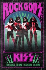Kiss Band Heavy Metal Rock Gods Music Art Print Poster 12×18