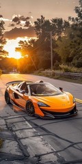 Yellow McLaren 600LT Super Car Poster A3 size 29.7x42cm Semi-Gloss poster only