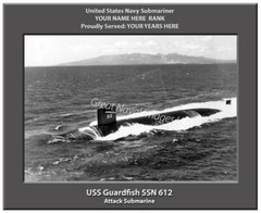 USS Guardfish SSN 612 Personalized Canvas Submarine Photo Print Navy Veteran