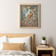 SASQUATCH FLOWERS Poster, Bigfoot Botanical Decor, Romantic Cryptid Wall Art