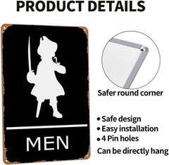 in Metal Sign Pirate Bathroom Poster Mermaid Nautical Wall Art 8X12