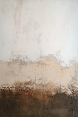 Modern Minimalist Taupe Brown Cream Painting Print on Framed Canvas Wall Art