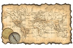 Ancient Map of the World Antique Style Map Poster 18×12