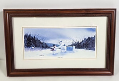 Dan Larsen Snow People Framed Picture Wall Art Frosty Care 15″ X 10″ Home Decor