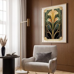 Art Deco Floral Print, Vintage Art Nouveau Wall Art Poster Decor Minimalist Gift