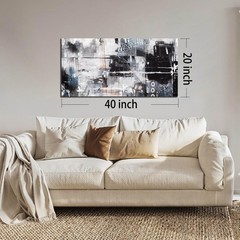 Abstract Art Wall Decor Office – Black And White Pictures Wall Art for Living…