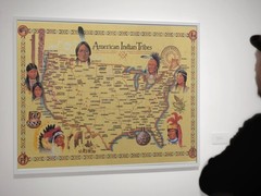 American Indian Tribes At Time Of Columbus Arrival Vintage Map Poster 18×12