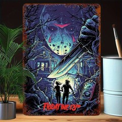 2D Flat – Tin Metal Signs Vintage Wall Art Sign – Friday the 13th Retro Horror M