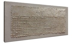 Hand-Painted Beige Texture Abstract Wall Art Oil Painting 48×24 inch Contempo…