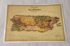 Isla de Puerto Rico Map Print Vintage 1886 Style Wall Decor Poster 12 x 18 NEW