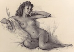 GIL ELVGREN Pin-Up Poster or Rolled Canvas Print «Her Seductive Look» #110