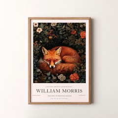 William Morris Fox Print – Vintage Animal Pattern Wall Art Poster