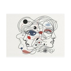 Satin Canvas Stretched abstract love portrait original art gift idea home office