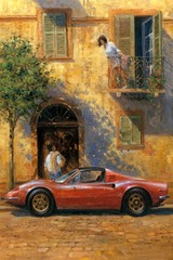 Classic Ferrari Car Couple Original Vintage Wall Art Home Decor – POSTER 20×30