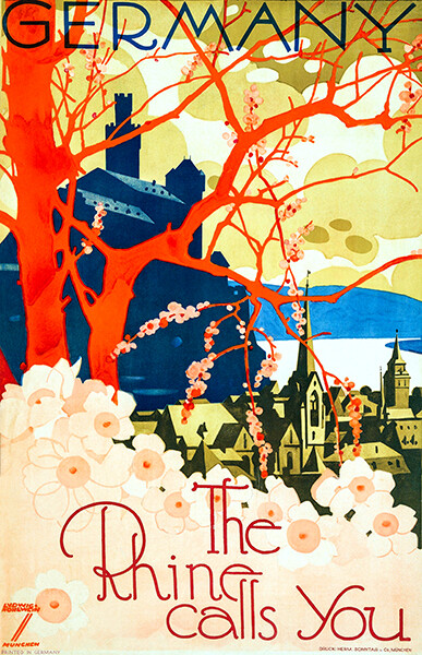 Germany – The Rhine Calls You – 1920 – Travel Poster