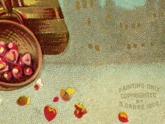1909 Santa in a Blimp Poster: Vintage Christmas Art, Toys, Holiday Decoration