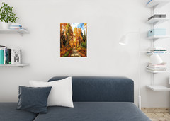 Fall Foliage Autumn Road New Hampshire Colorful Tree Photo Wall Art Poster 24×16