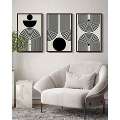 16x24in Abstract Wall Art Minimalist Sun Lines Framed for Office/Dining Room