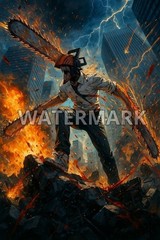CHAINSAW MAN ART PRINT POSTER CHOOSE YOUR SIZE CHOOSE YOUR FAVORITE IMAGE
